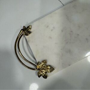 Michael Aram Gold Leaf Handle Marble cheese Tray